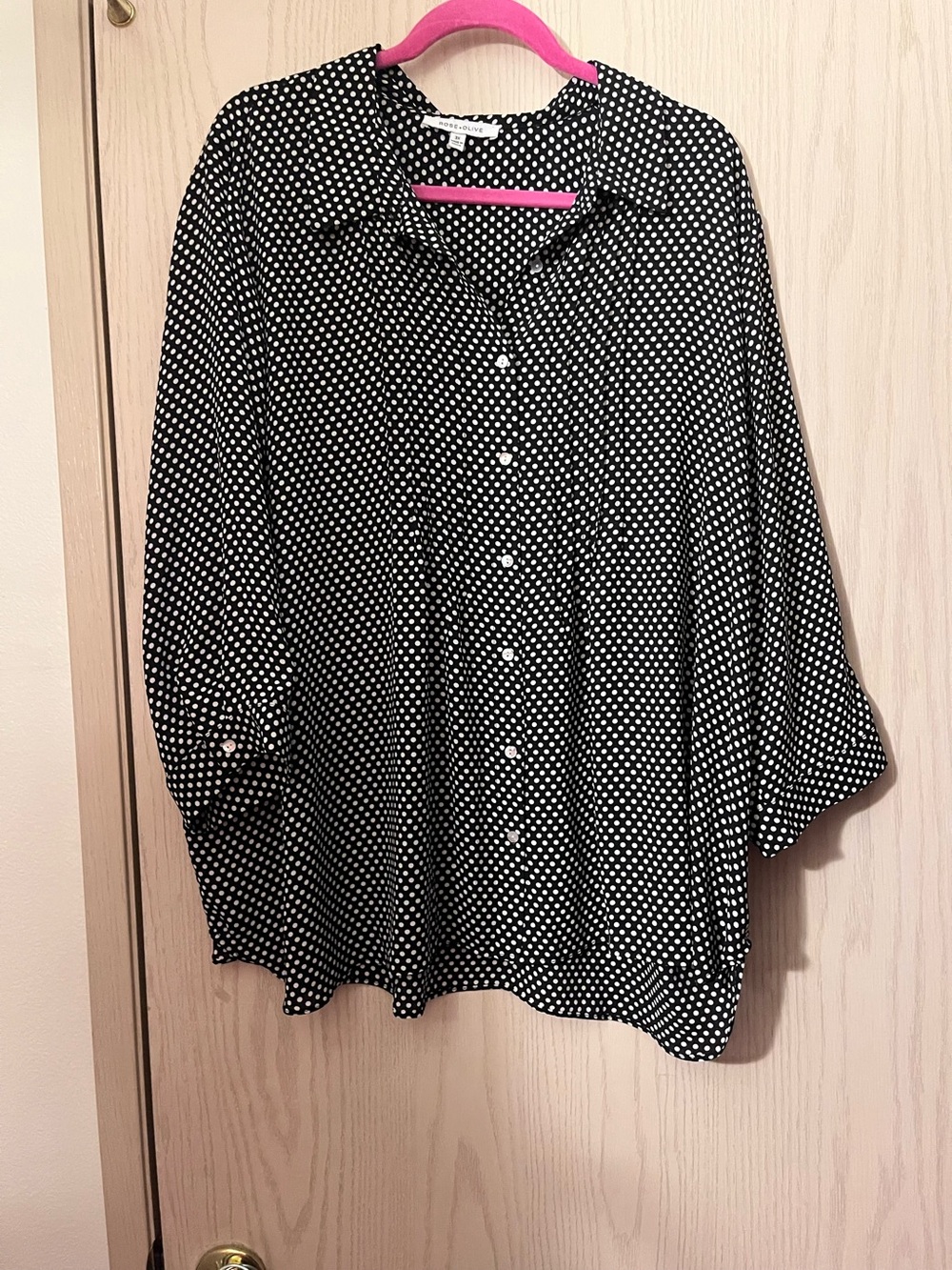 Rose & Olive Black and White Polka Dot
